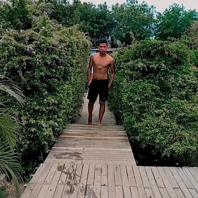 Luis González antes de entrenar